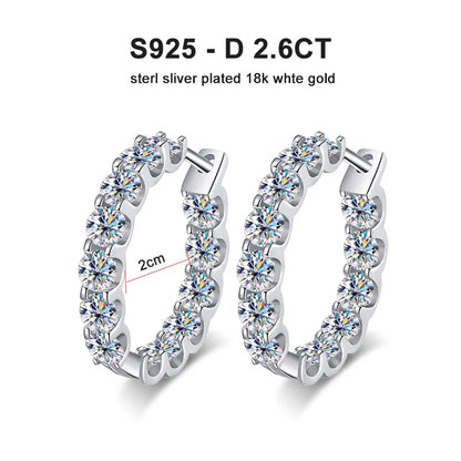 Moissanite Earring 925 Sterling Sliver Plated White Gold for Women - INNER LIGHT SHINE 