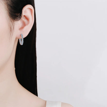 Moissanite Earring 925 Sterling Sliver Plated White Gold for Women - INNER LIGHT SHINE 