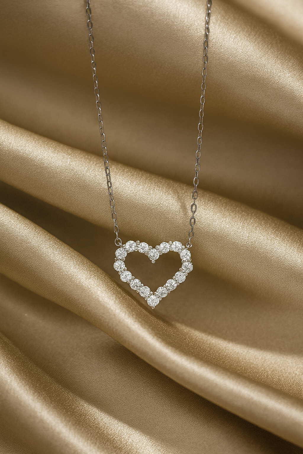 Luxury moissanite heart necklace by Inner Light Shine – elegant spiritual jewelry for women that reflects your soul.