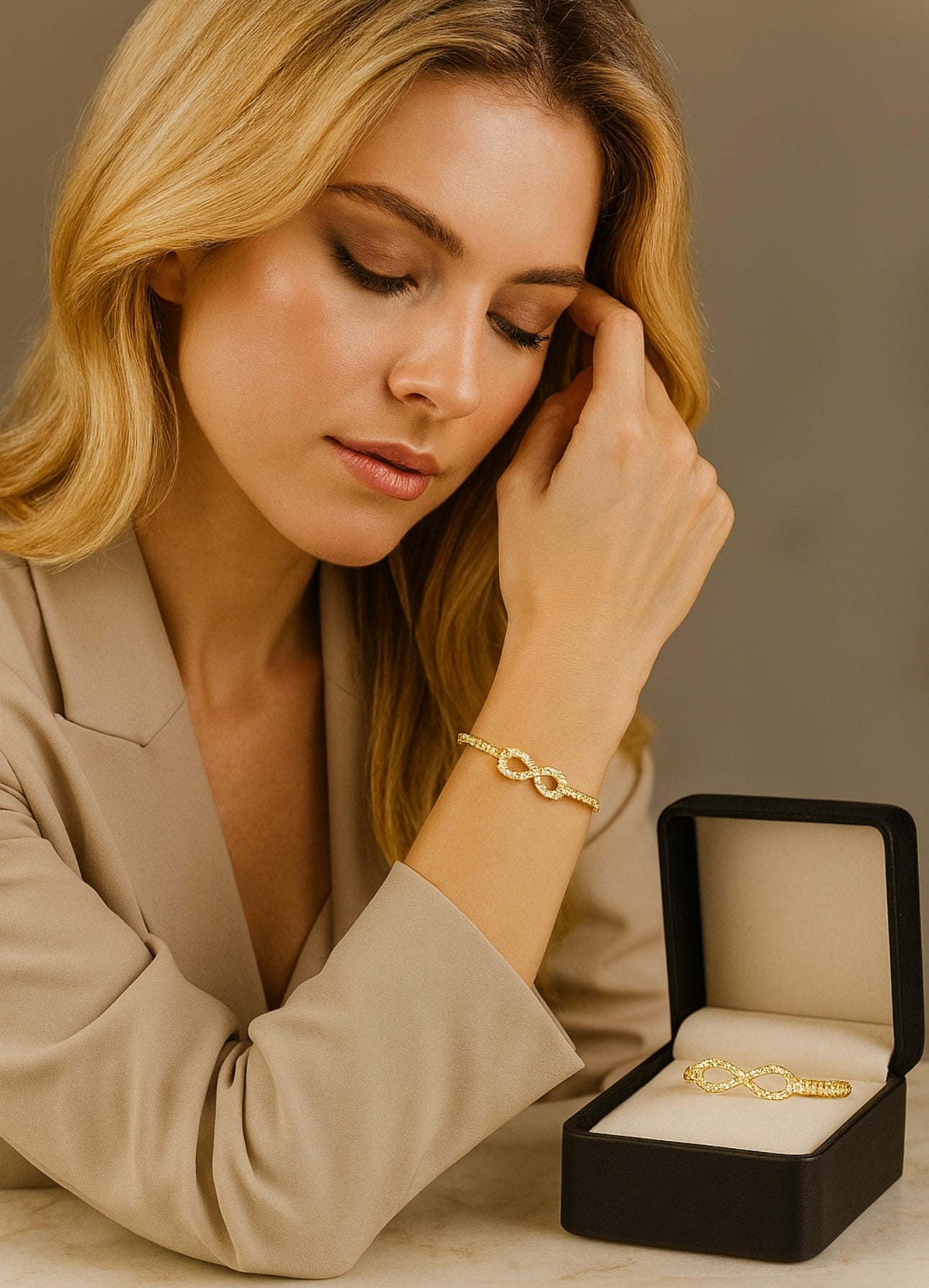 Infinity Moissanite Tennis Bracelet – Elegant Gold & Silver Adjustable Luxury Gift | Inner Light Shine Jewelry - INNER LIGHT SHINE 