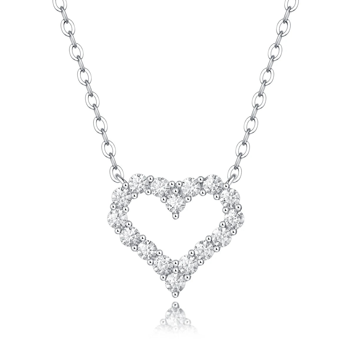 Luxury moissanite heart necklace by Inner Light Shine – elegant spiritual jewelry for women that reflects your soul.
