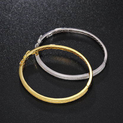 Silver 925 Moissanite Bangle Bracelet - INNER LIGHT SHINE 