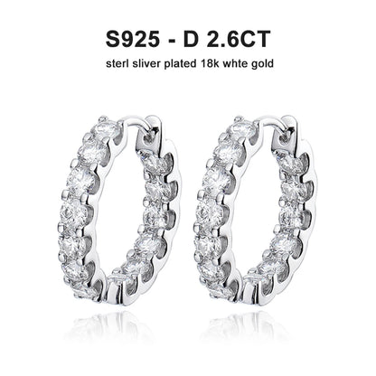 Moissanite Earring 925 Sterling Sliver Plated White Gold for Women - INNER LIGHT SHINE 