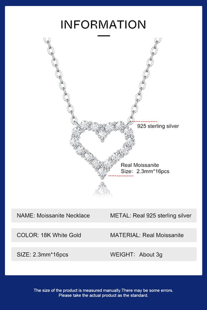 Luxury moissanite heart necklace by Inner Light Shine – elegant spiritual jewelry for women that reflects your soul.
