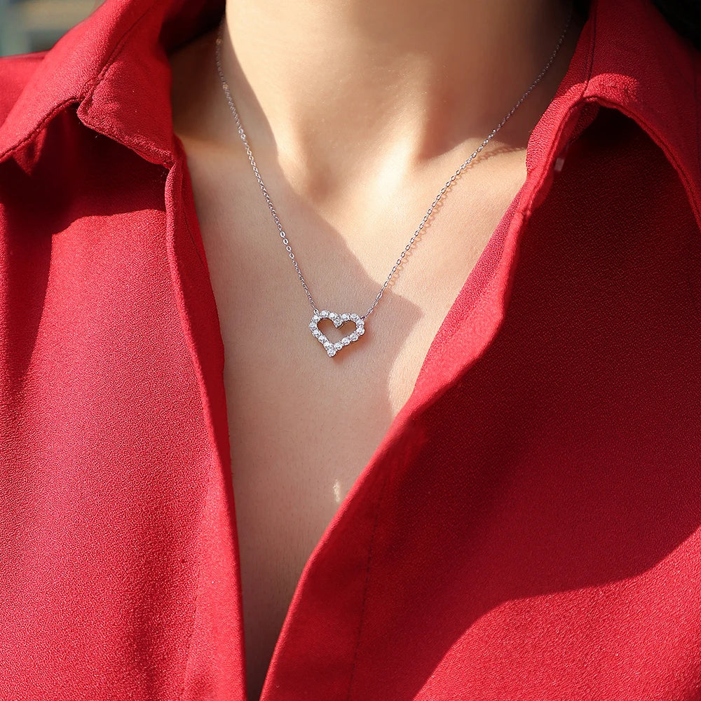 Luxury moissanite heart necklace by Inner Light Shine – elegant spiritual jewelry for women that reflects your soul.