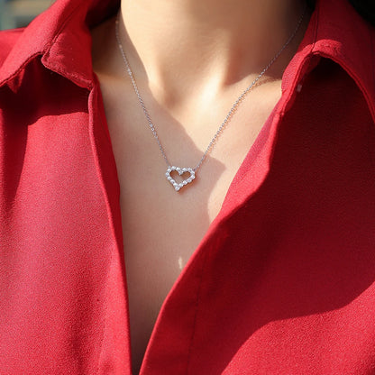 Luxury moissanite heart necklace by Inner Light Shine – elegant spiritual jewelry for women that reflects your soul.