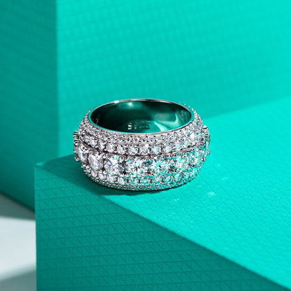 Moissanites 925 Sterling Silver Men&Women Ring - INNER LIGHT SHINE 