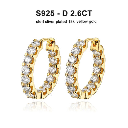 Moissanite Earring 925 Sterling Sliver Plated White Gold for Women - INNER LIGHT SHINE 