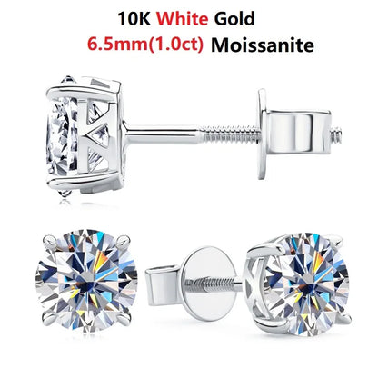 Moissanite Diamond 10k/14K Yellow Gold  Earrings Fine Jewelry - INNER LIGHT SHINE 