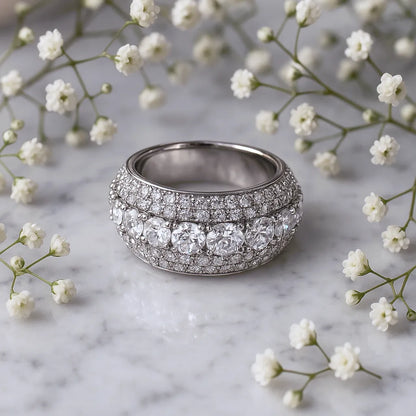 Moissanites 925 Sterling Silver Men&Women Ring - INNER LIGHT SHINE 