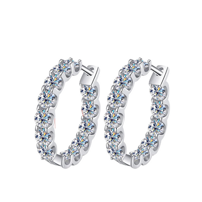 Moissanite Earring 925 Sterling Sliver Plated White Gold for Women - INNER LIGHT SHINE 