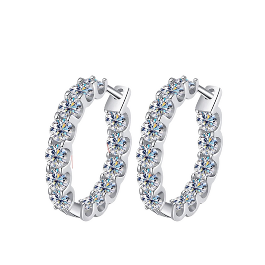 Moissanite Earring 925 Sterling Sliver Plated White Gold for Women - INNER LIGHT SHINE 