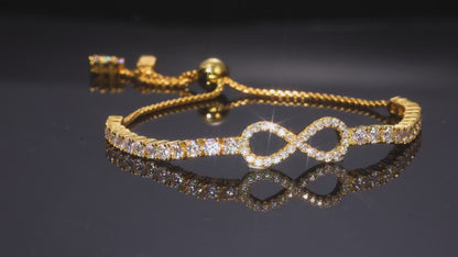 Infinity Moissanite Tennis Bracelet – Elegant Gold & Silver Adjustable Luxury Gift | Inner Light Shine Jewelry