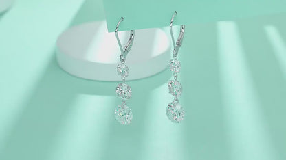 7-Carat Moissanite Dangle Earrings | Elegant 925 Silver Luxury Jewelry