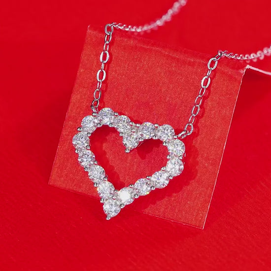 Luxury moissanite heart necklace by Inner Light Shine – elegant spiritual jewelry for women that reflects your soul.