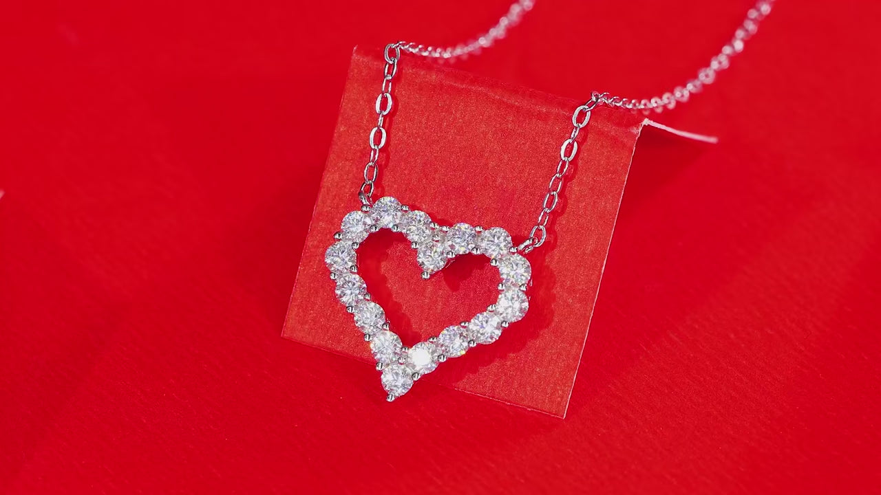 Luxury moissanite heart necklace by Inner Light Shine – elegant spiritual jewelry for women that reflects your soul.