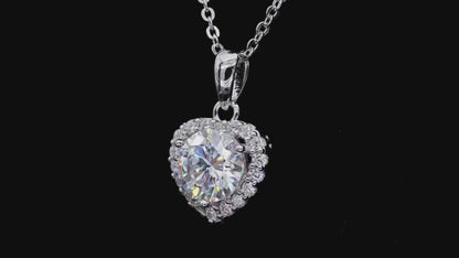Heart Moissanite Pendant  925 Sterling Silver