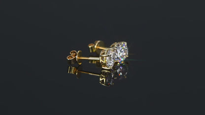Moissanite Diamond 10k/14K Yellow Gold  Earrings Fine Jewelry