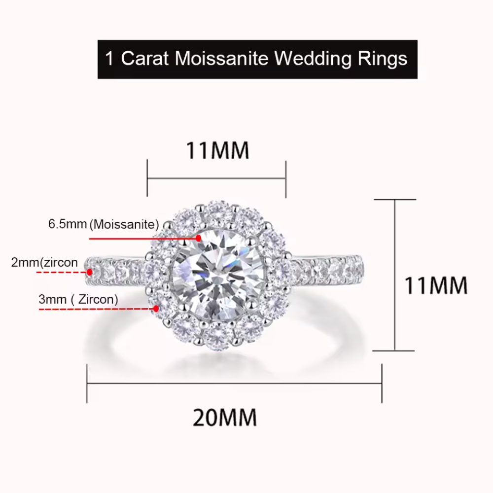 Moissanite Rings For Women Wedding Bridal - INNER LIGHT SHINE 
